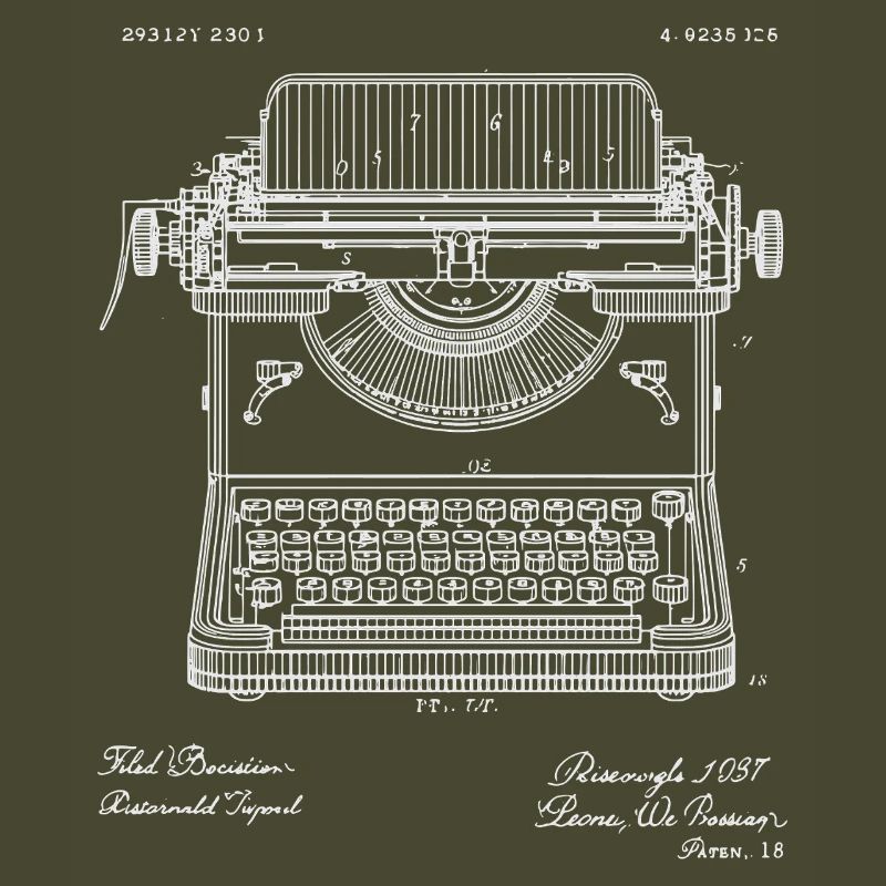 Plan de machine à écrire vintage