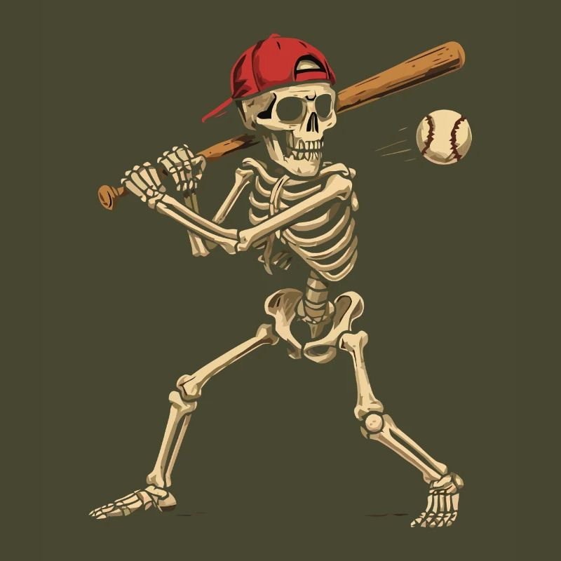 Baseball Playing Skeleton