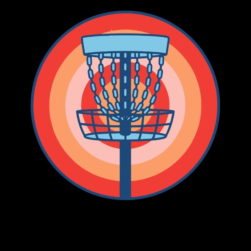 Disc Golf Basket Retro fliegende Discgolf-Szene