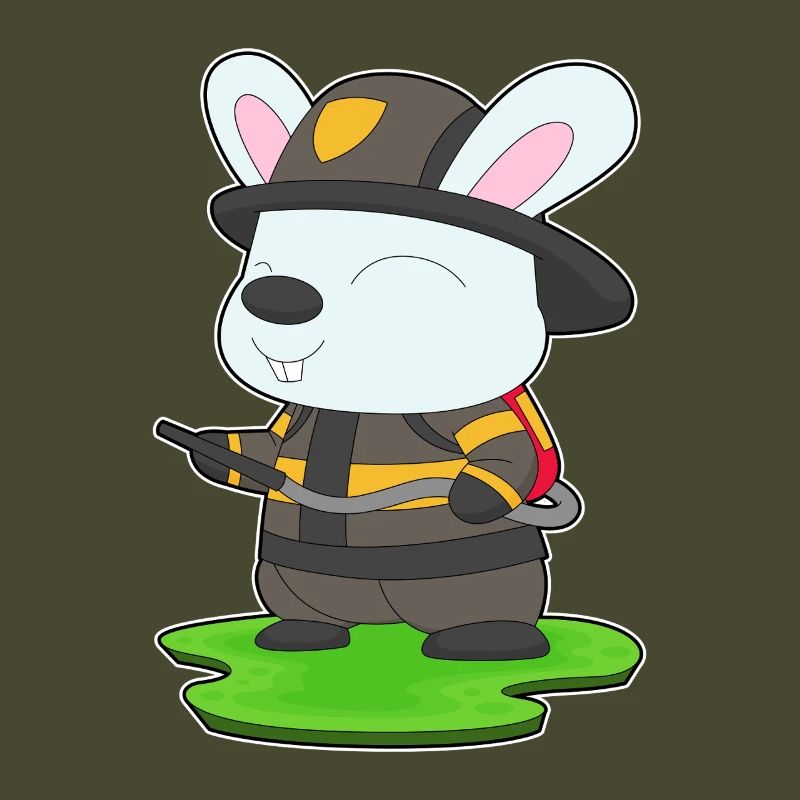 Rabbit Firefighter Fire Extinguisher Fire Brigade
