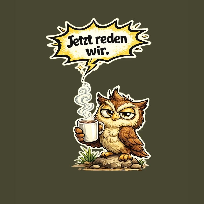 Eule lustiger Spruch Kaffee Geschenk