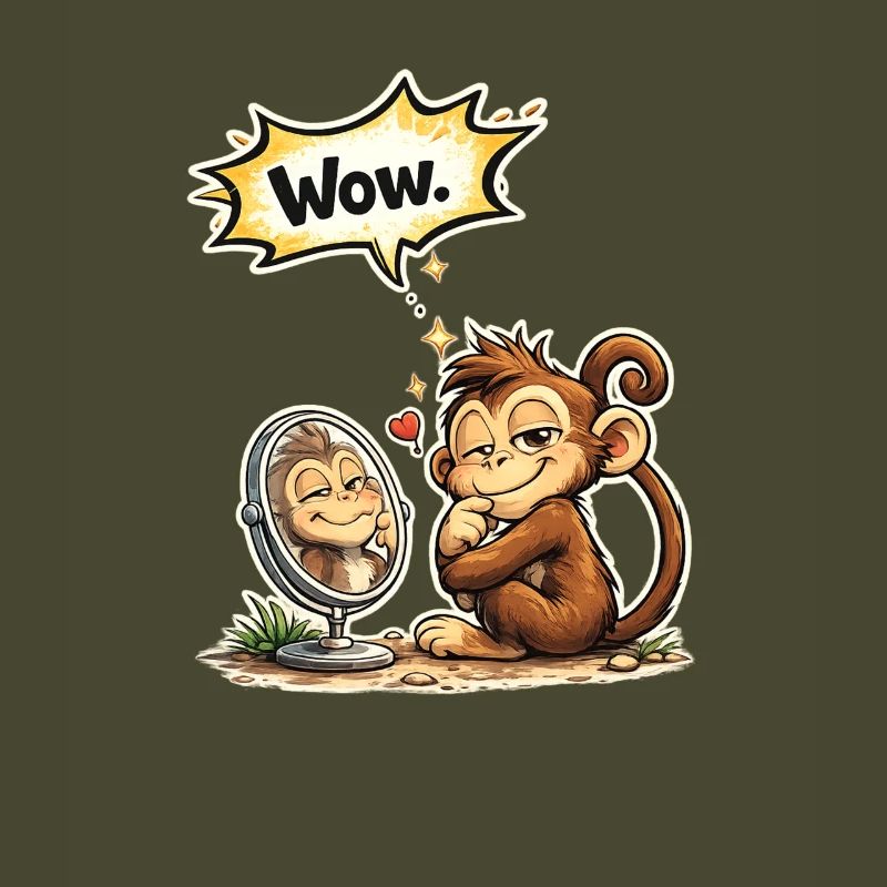 Lustiger Affe Wow Spruch Geschenk