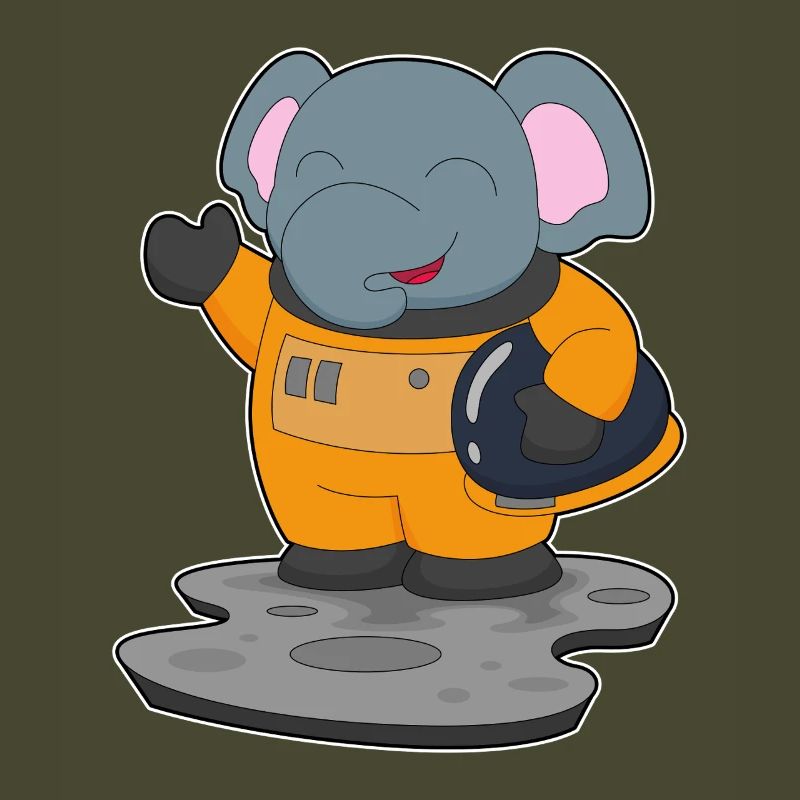 Astronaute éléphant spatial