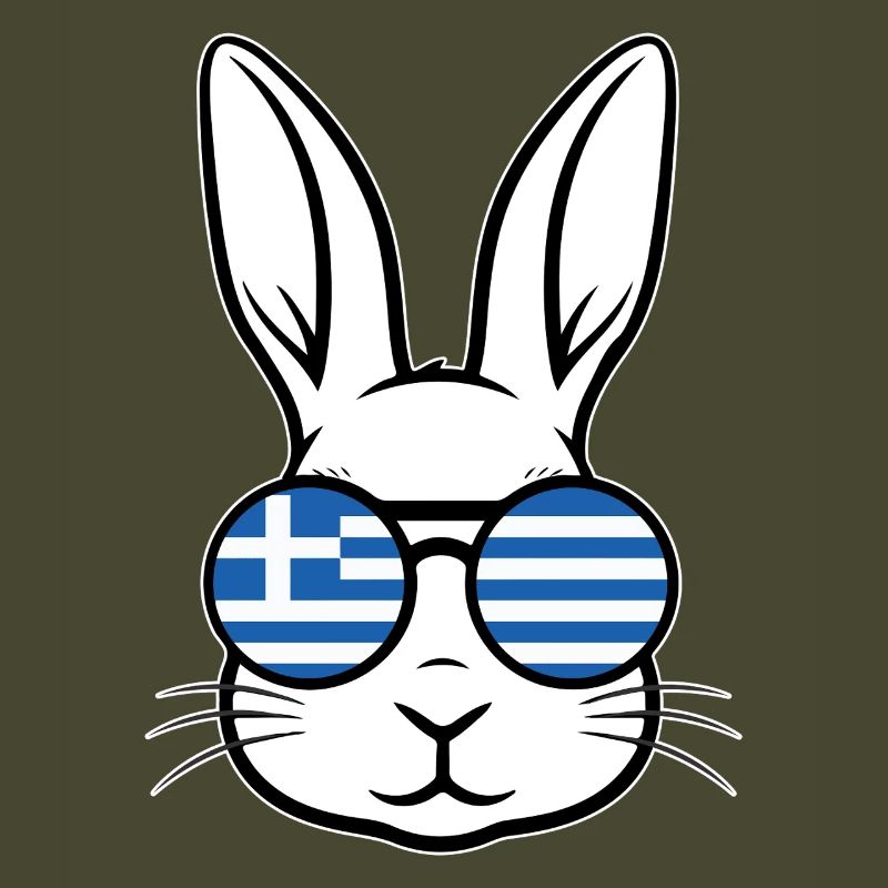 Greek Easter Greek Flag Easter Rabbit Bunny