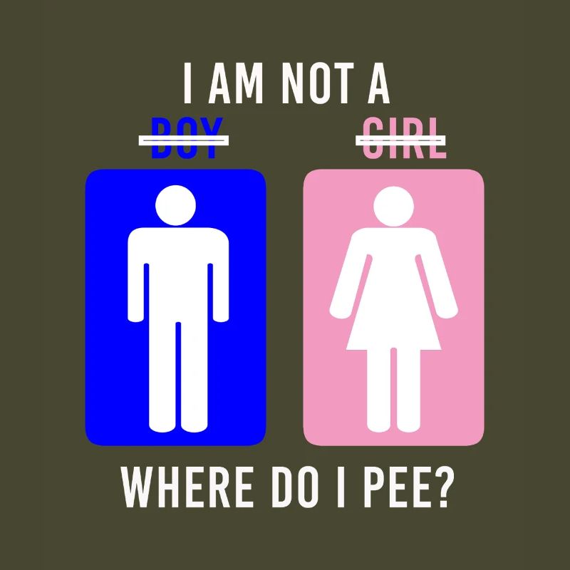 Non-Binary Where Do I Pee Gender Identity Graphic