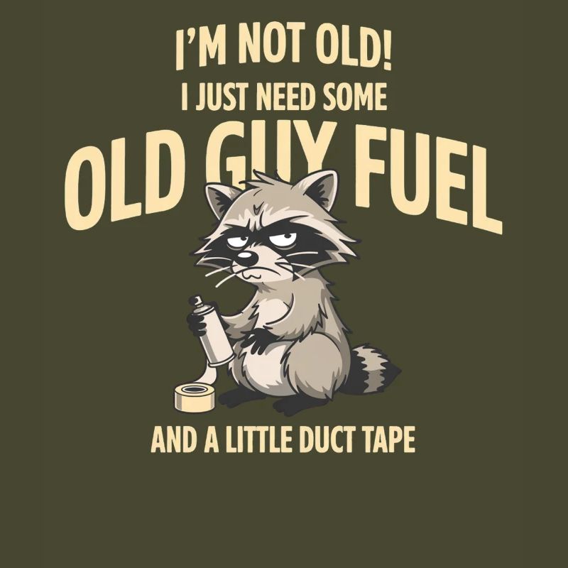Grumpy Raccoon Old Guy Fuel Tee
