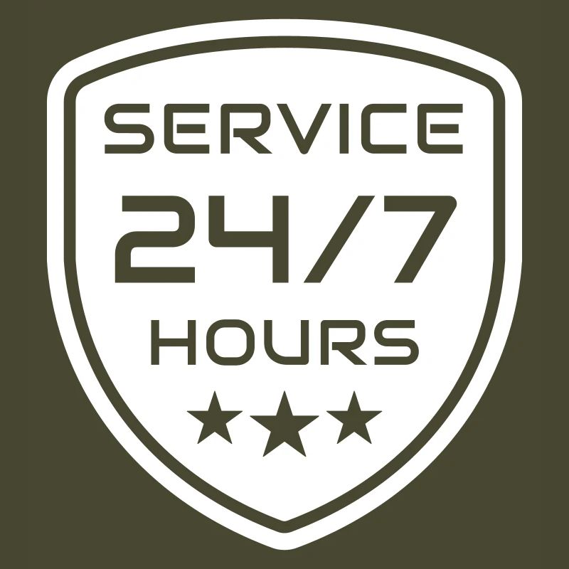 professional 24/7 support service logo. 24 hours s