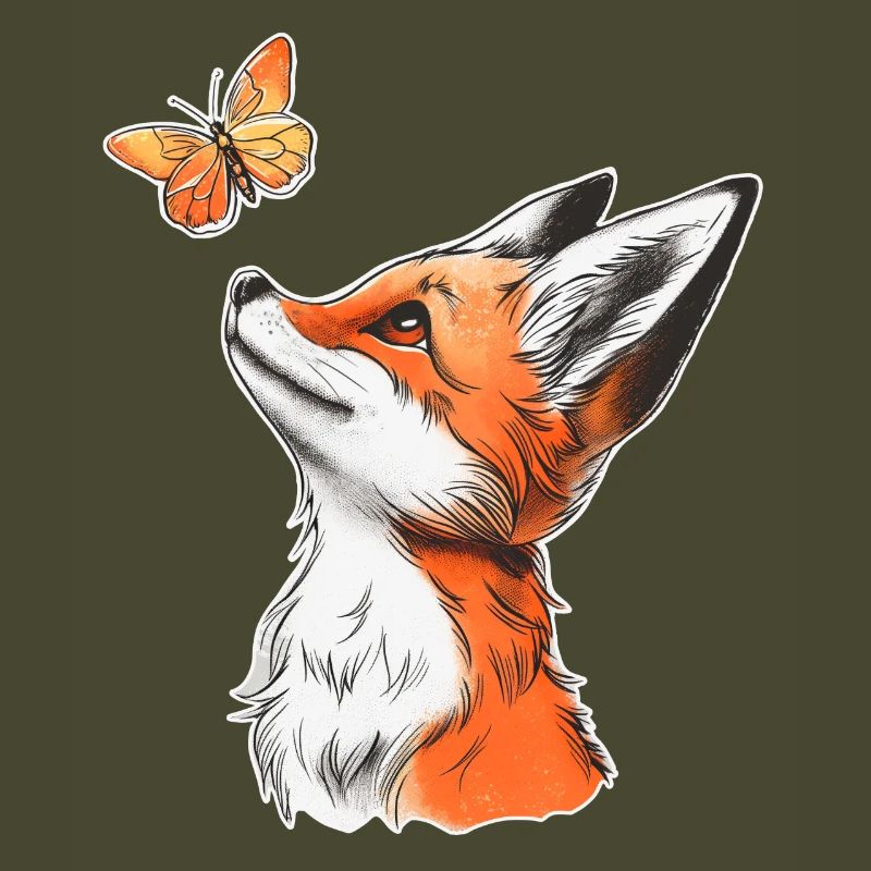 Fox with Butterfly