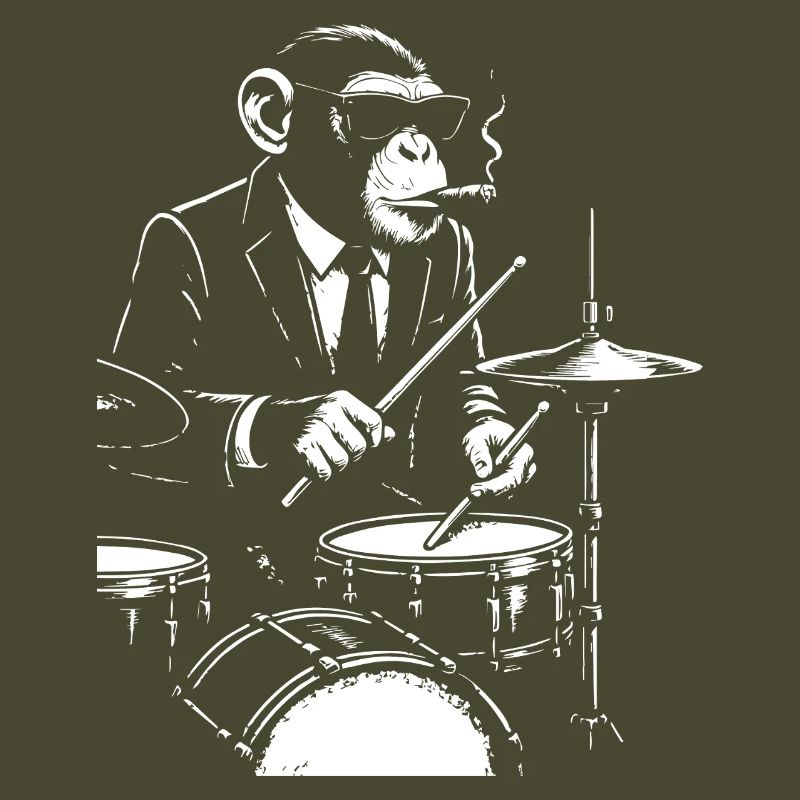 Jazz Monkey playing the Drums
