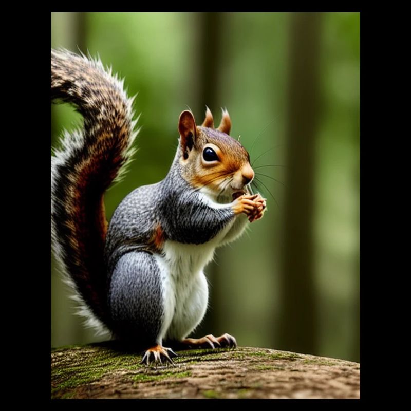 Cool Comic Portrait wild red squirrel majestic