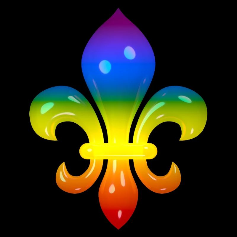 Fleur de Lys aux couleurs de l’arc-en-ciel