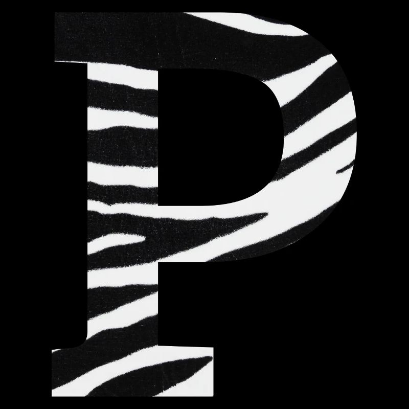 Letter p zebra