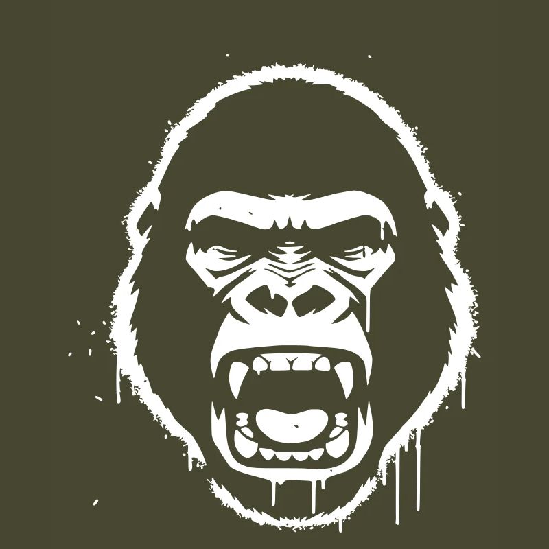 Furious Gorilla Stencil Grunge vector_path129