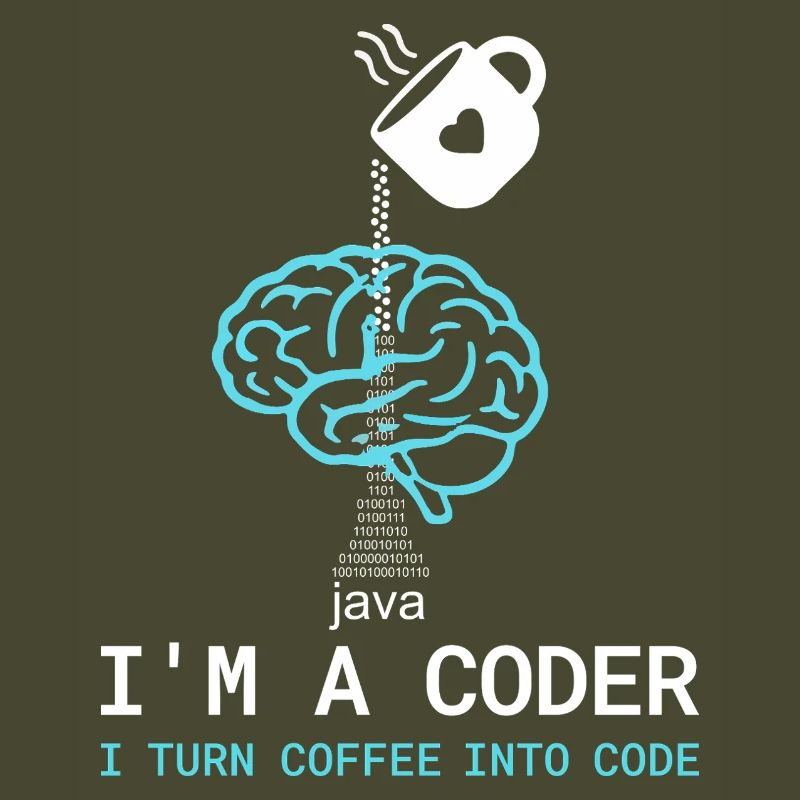 Coder T-Shirt: Coffee into Code – Nerdy Programmie