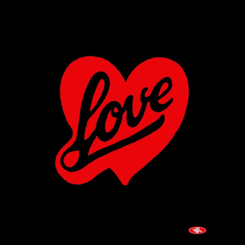 Red Love Heart Script Design