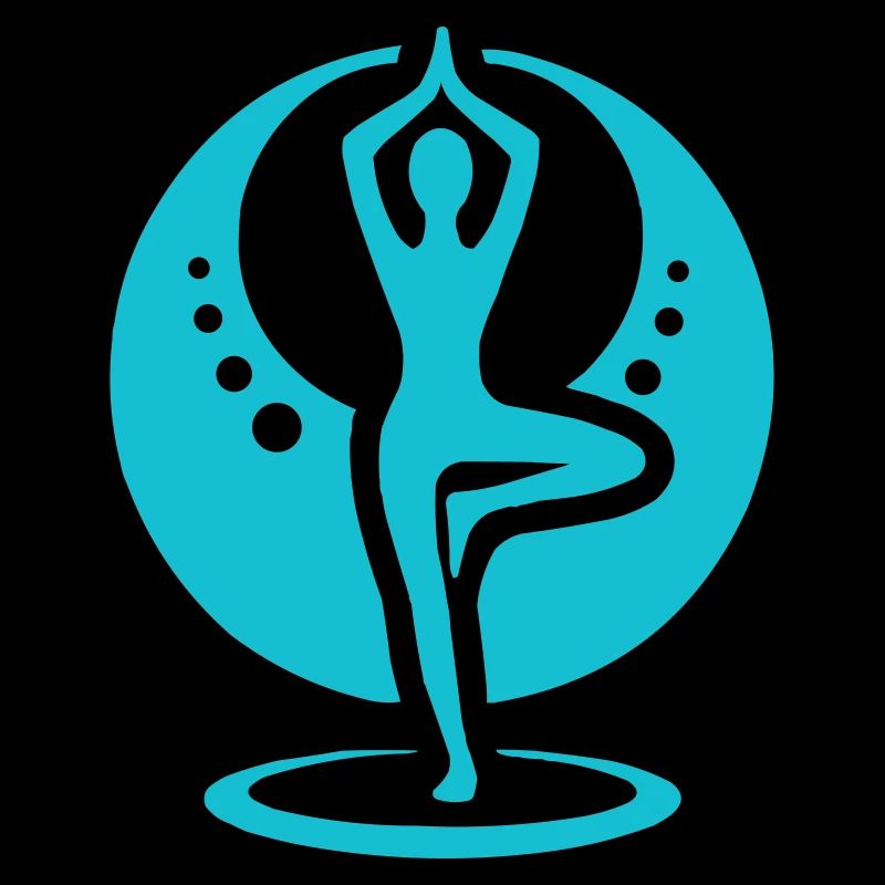 Yogic silhouette in a circle