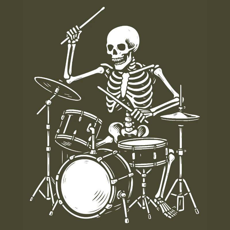 Skeleton Playing the Drums Artwork