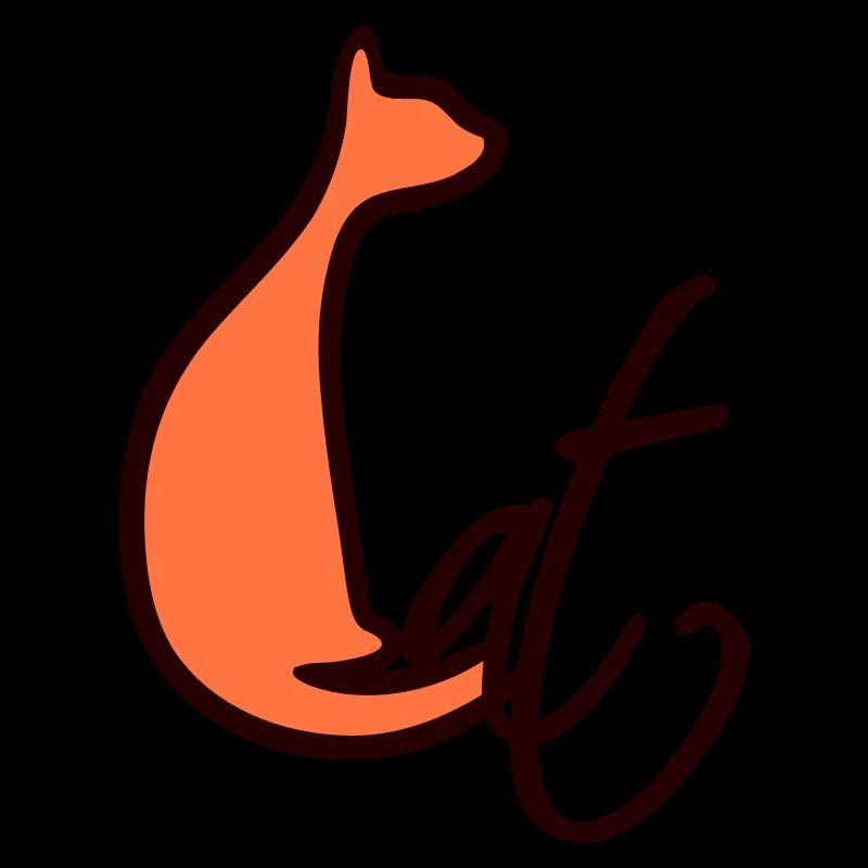 Sitzende Katze Hübsche Silhouette Cat Text Umriss