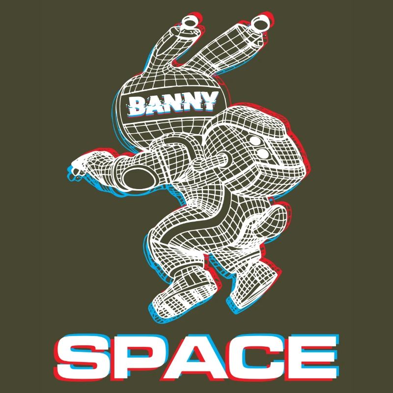 Lapin abstrait de l’espace avec effet 3D