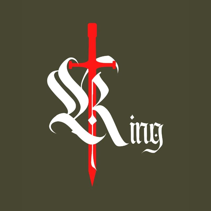 Gothic King Design mit schwertweißem Text