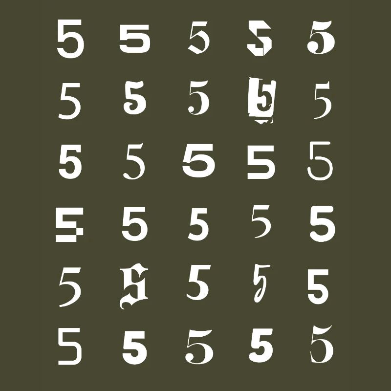 Number Five Grid Pattern