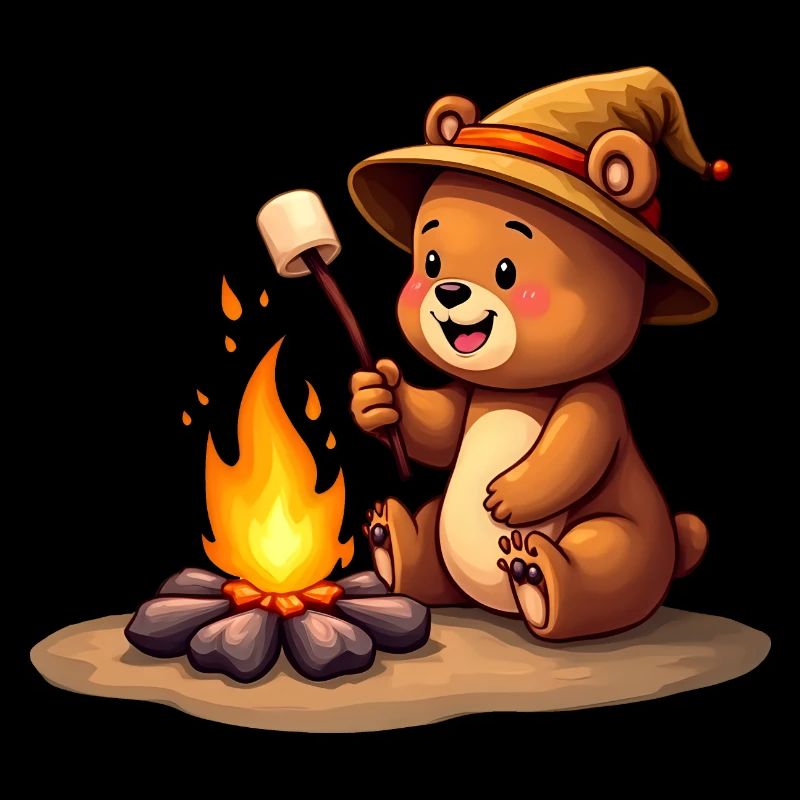 Bear Campfire Marshmallow Treat