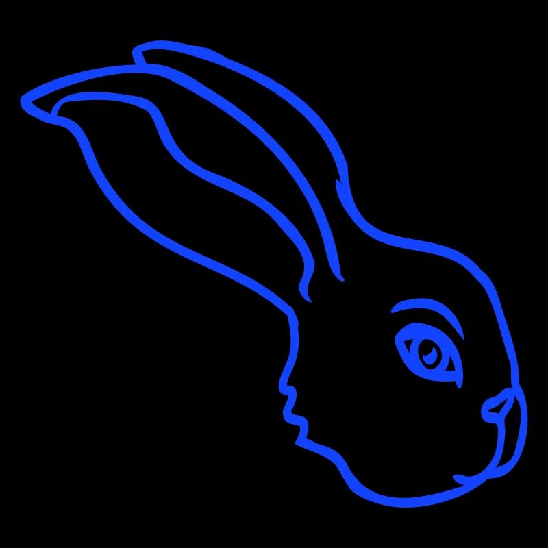 Bunny face peeking sideways profile side view
