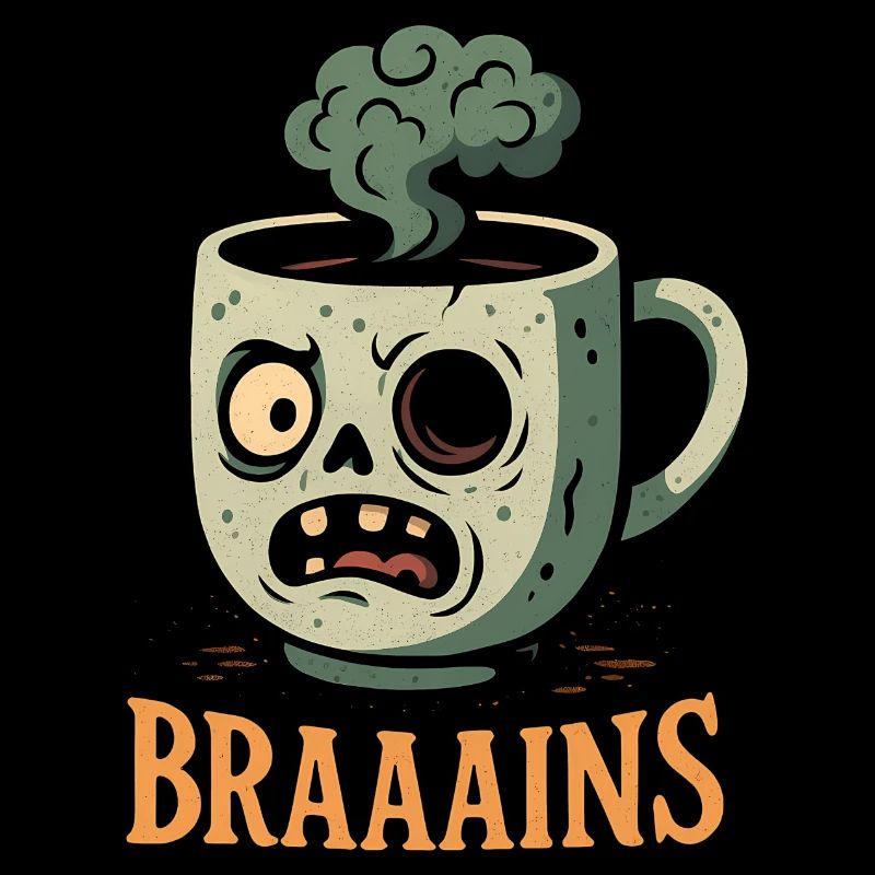 Coffee mug with zombie face