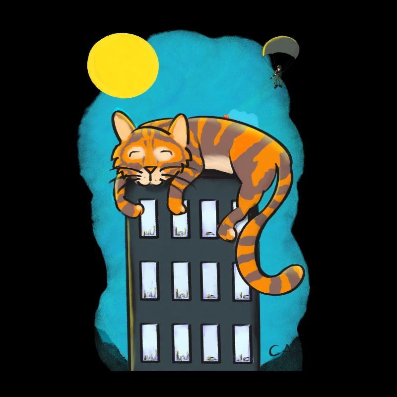 Chat sur gratte-ciel