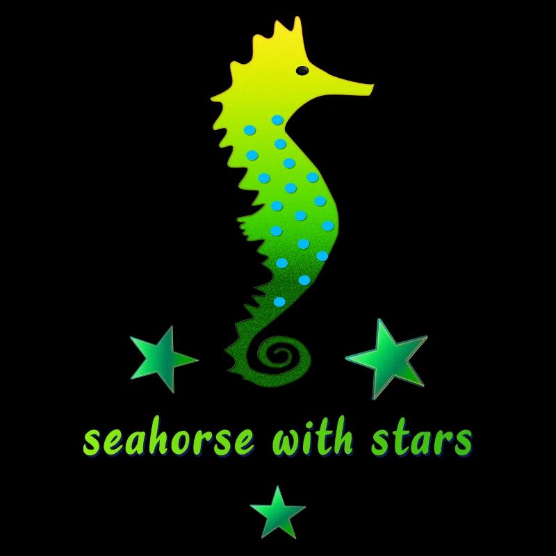 Hippocampe vert avec astérisque