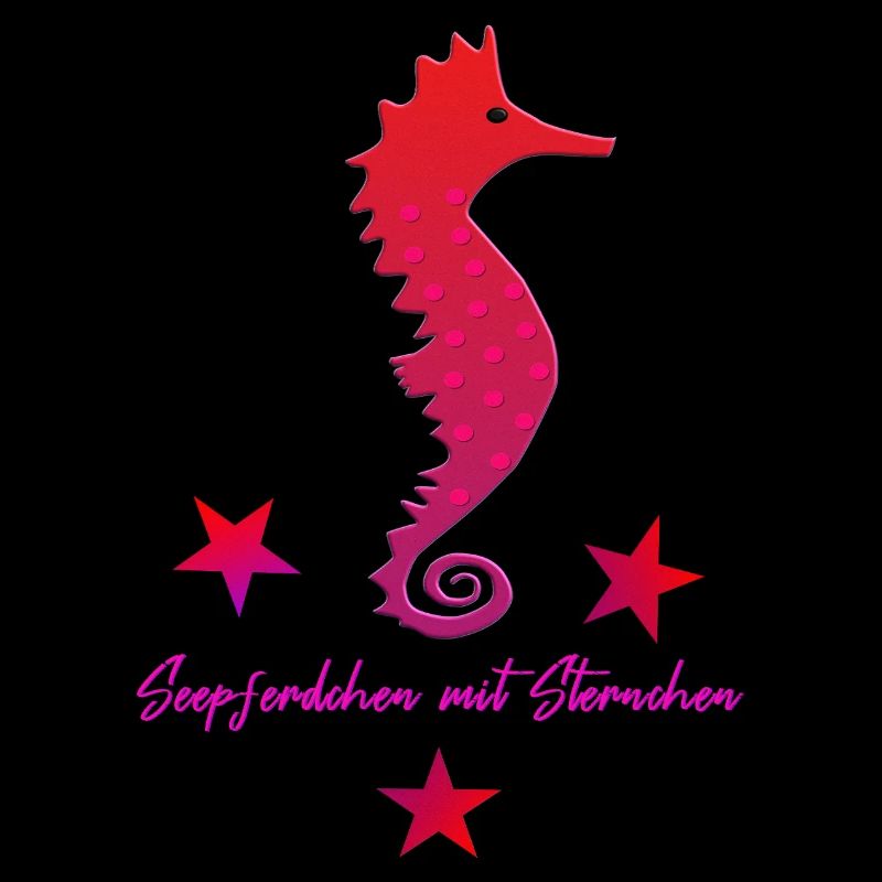 rotes Seepferdchen mit Sternchen pink