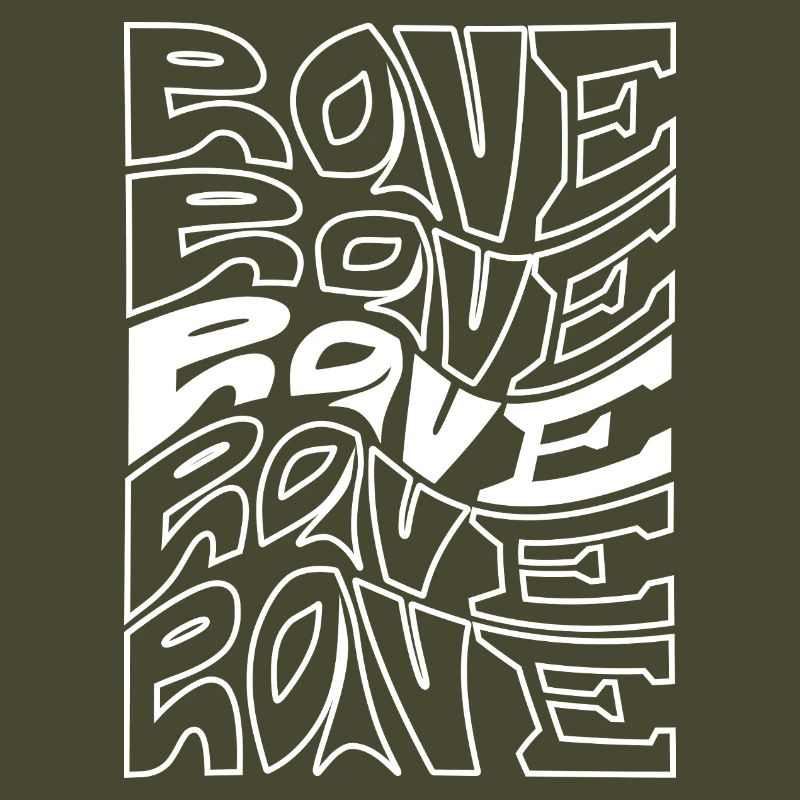 Rave Typography Waves Pattern