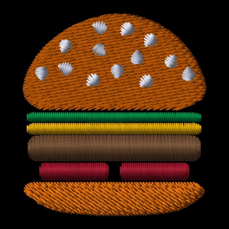 Burger brodé