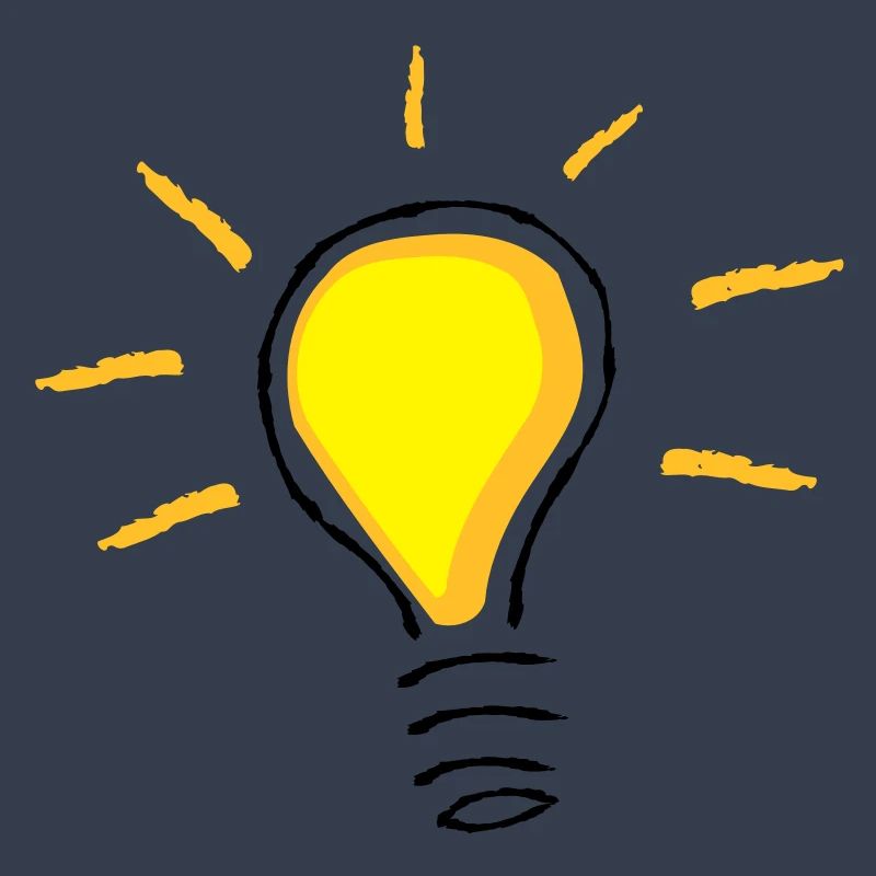 Yellow light bulb turned on