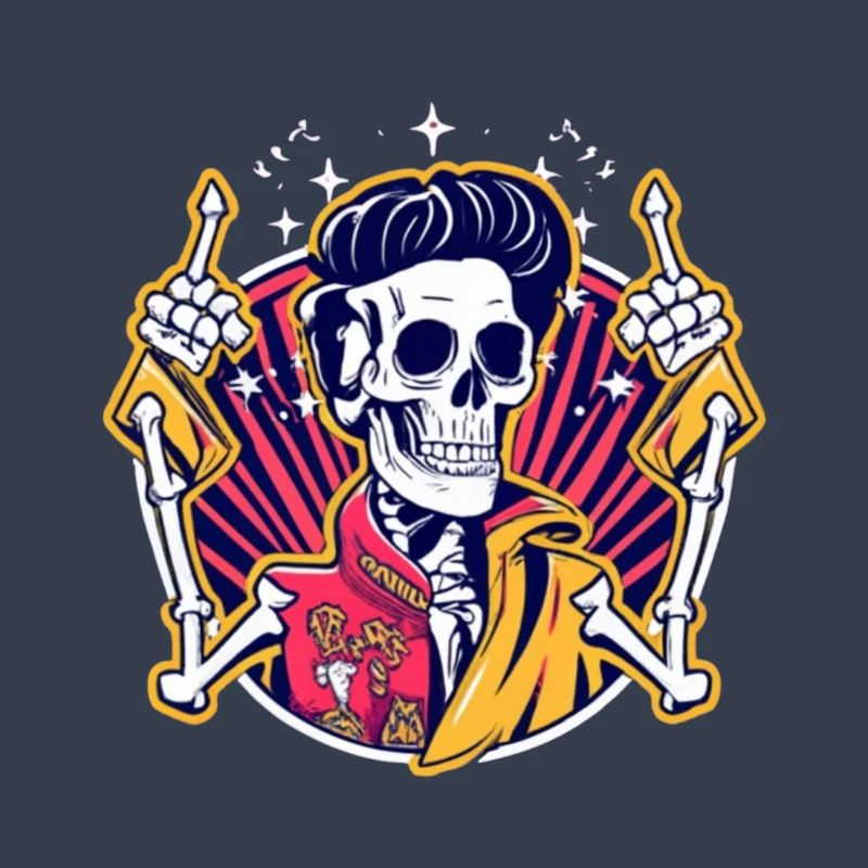 Neon Skull Rockabilly Duel