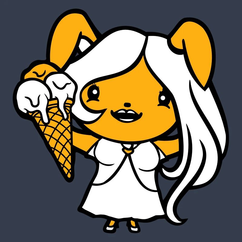 Hase isst Eis Waffel Eiscreme lecker Mädchen Frau