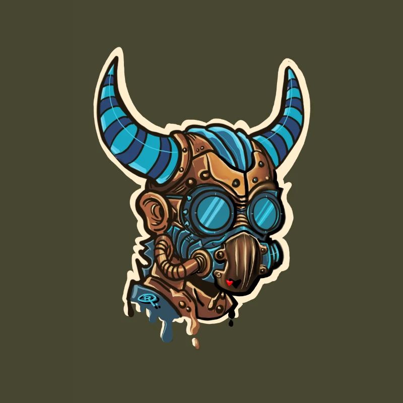Masque Steampunk Cornu Bleuté