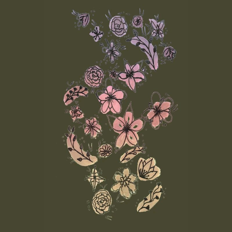 Prairie de fleurs colorée