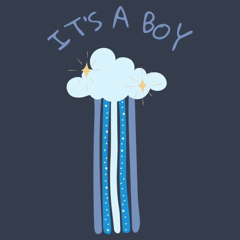 It's a Boy - Blue Rainbow with Cloud