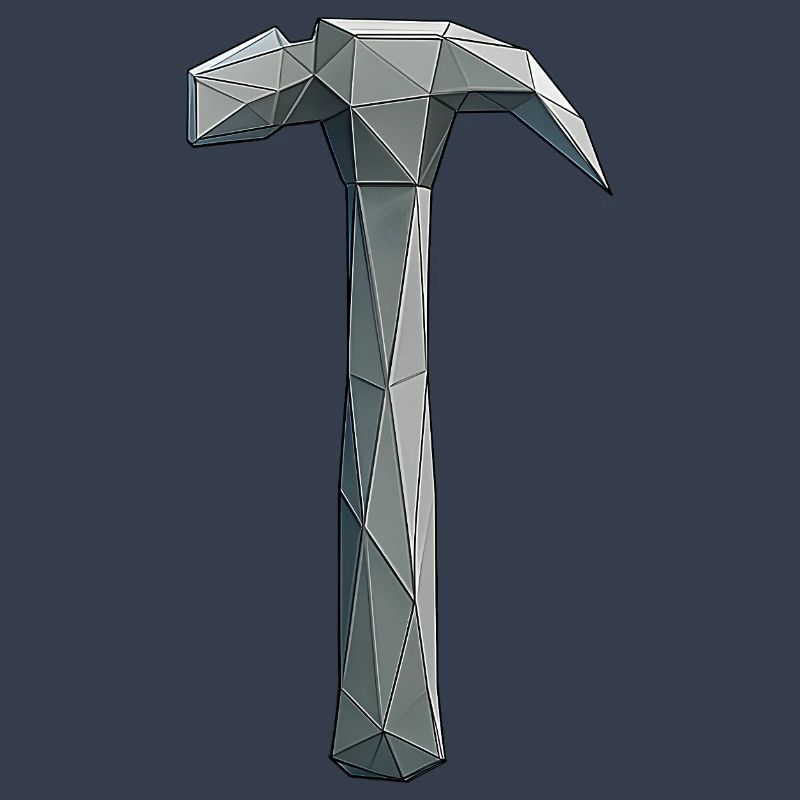 Low Poly Hammer - Handwerker Werkzeug