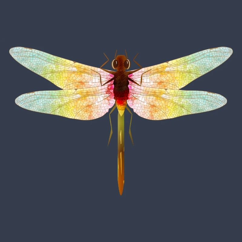 Libellule irisée – motif insecte en filigrane