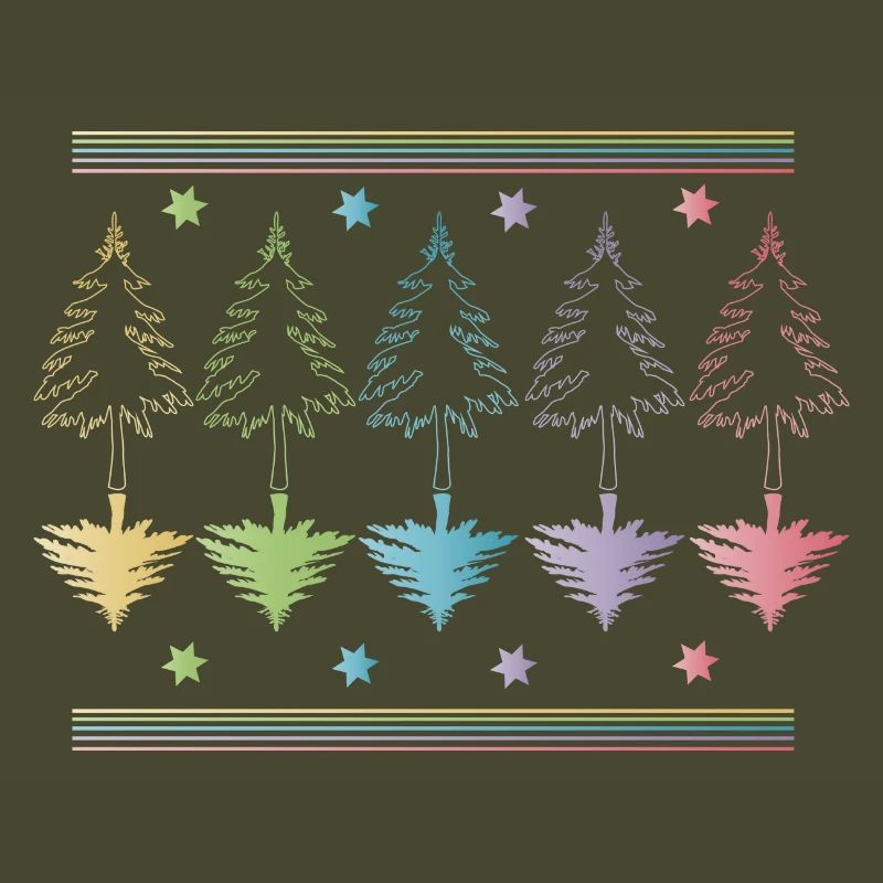 Christbaum, Tannenbaum oder Weihnachtsbaum Umrisse