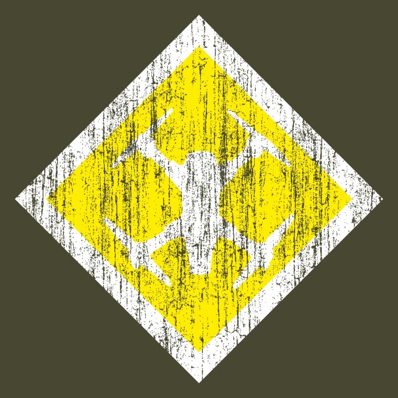 Cool drone shield in check shape on a yellow background