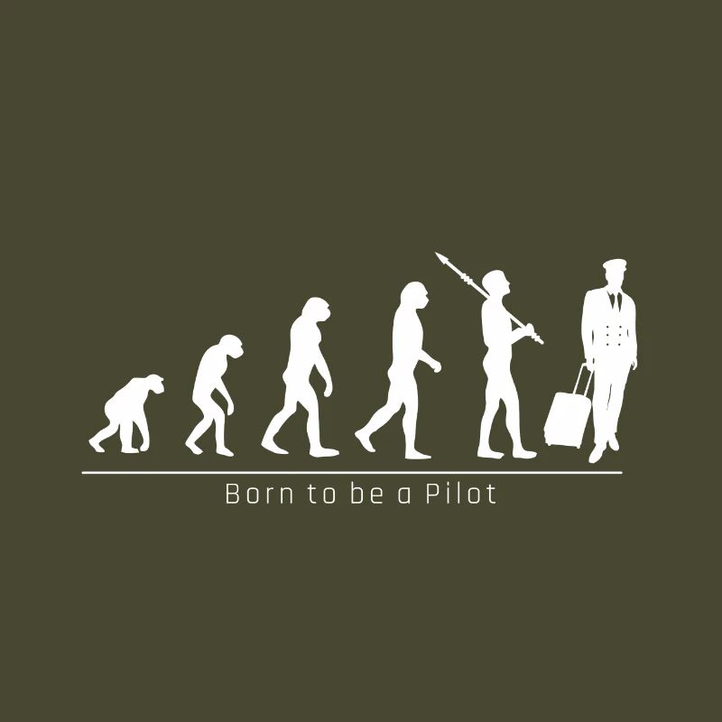 Evolution Pilot profession funny cool gift