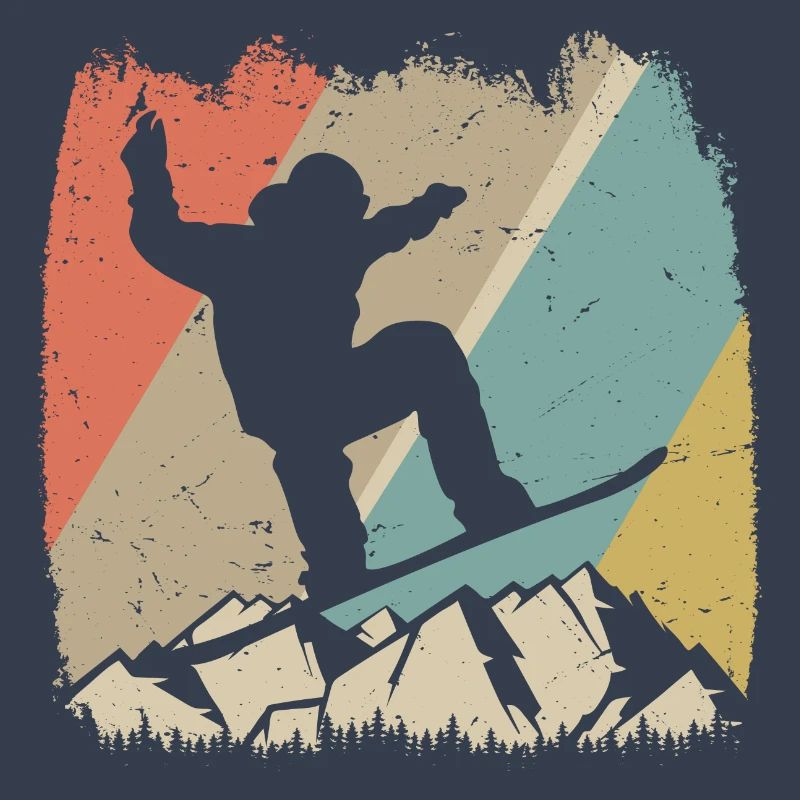 Alpiner Retro-Snowboarder