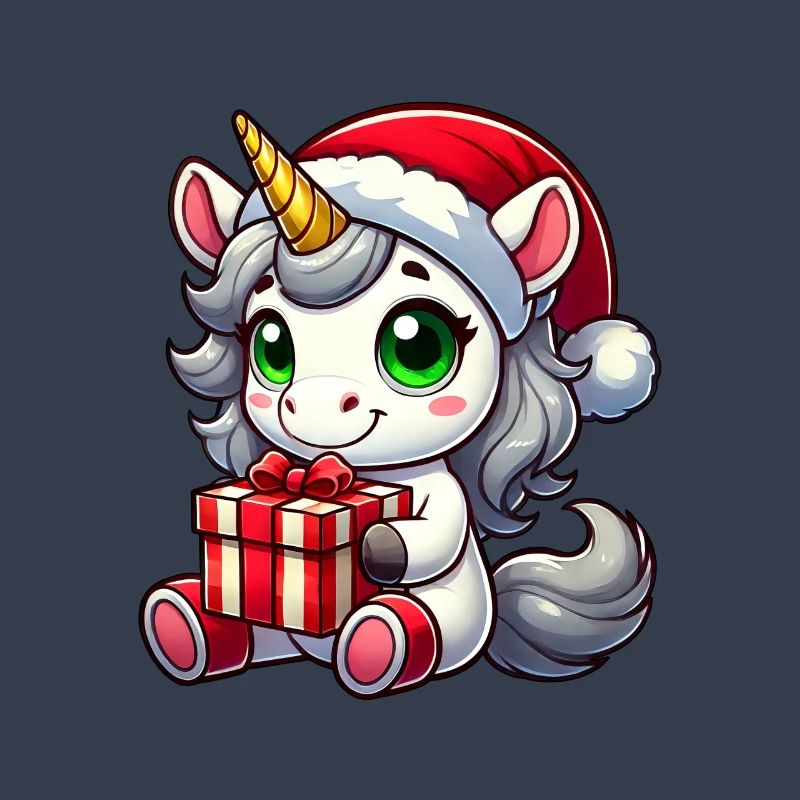 Weihnachtsmann mit Weihnachts-Einhorn