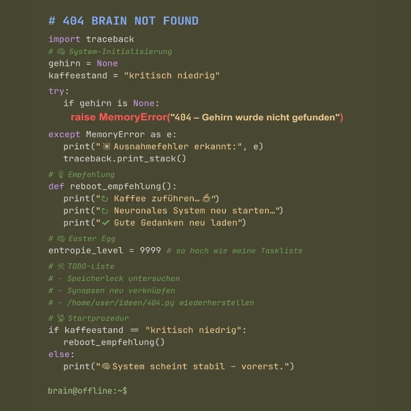 404 Cerveau introuvable Code Python