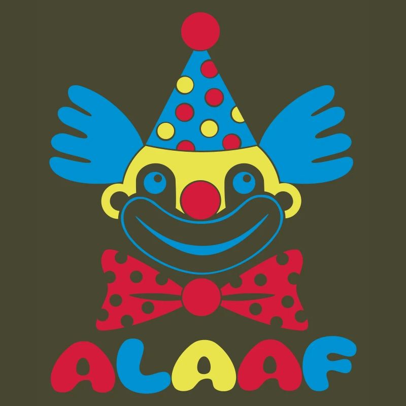 Fasching Karneval Clown ALAAF 1, 2 oder 3 Farben