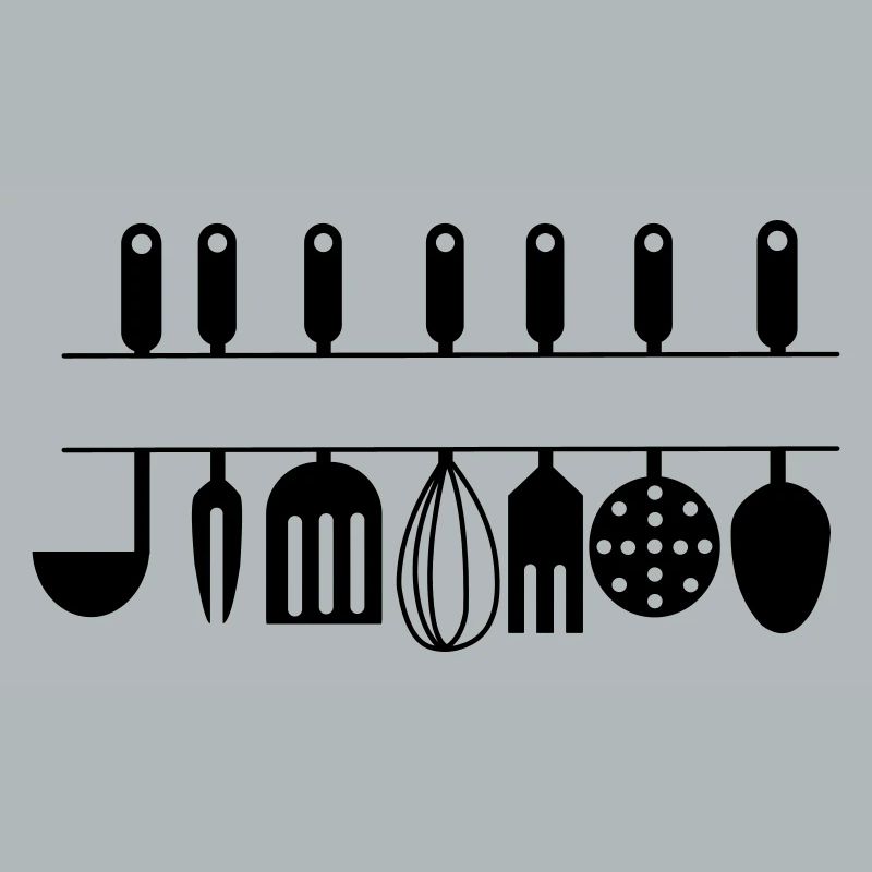 Découpage pour ustensiles de cuisine propres textes