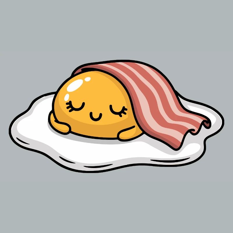Sleeping Egg with Bacon Cartoon